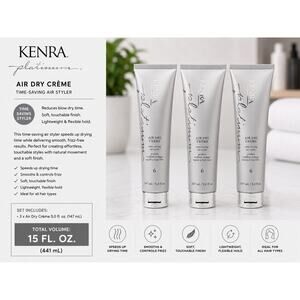 Kenra Platinum Air Dry Creme 6 Time Saving Air Styler 5oz 147ml Trio Set